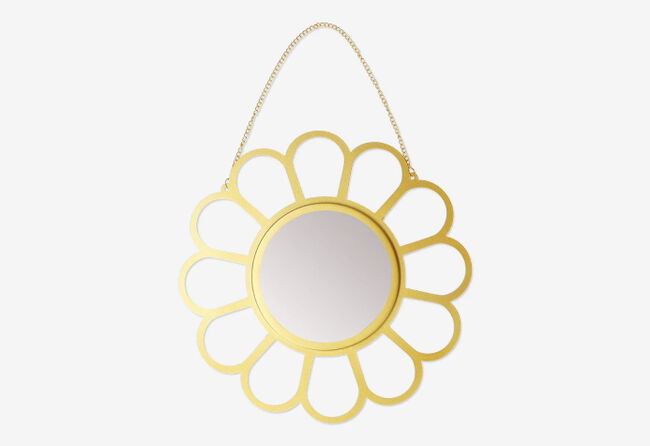Golden flower-shaped mirror 